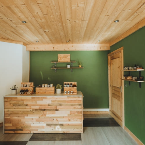 comptoir en bois de palette